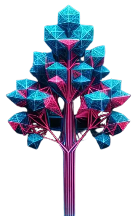 A Blue and Pink Tree