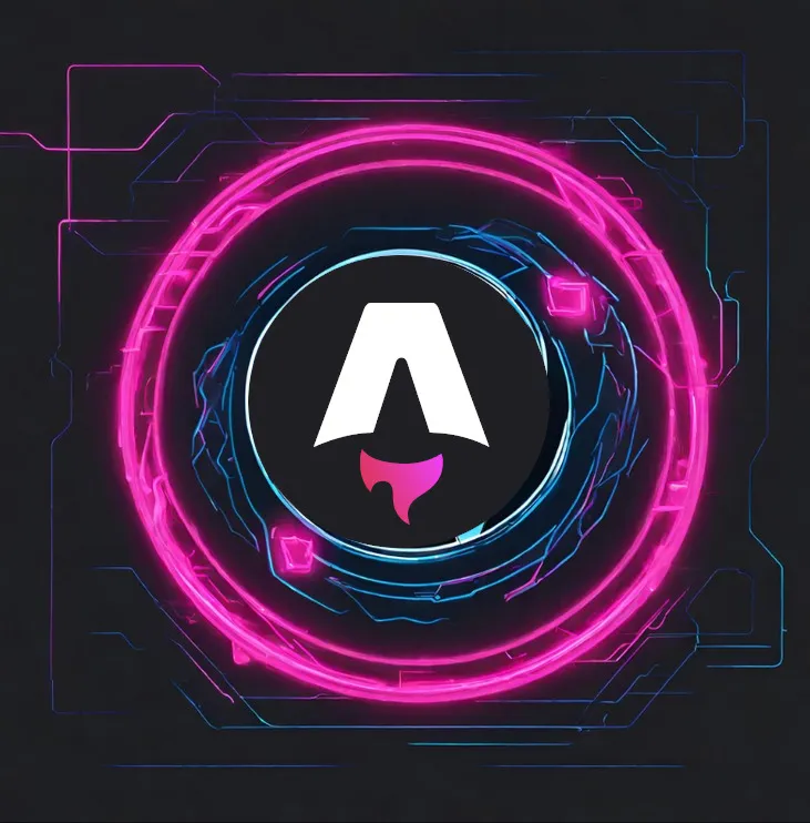 The astro logo with an artistic background
